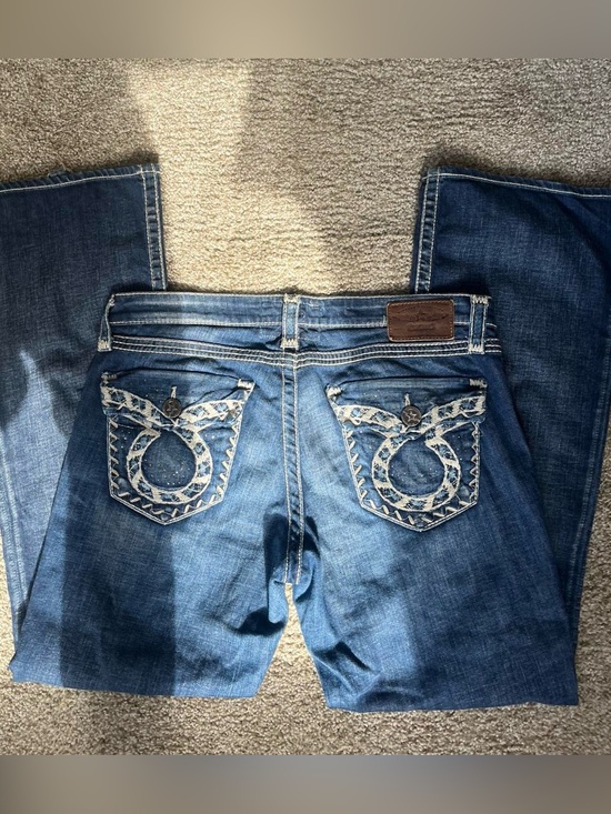Big Star Denim - Vintage Y2K Big Star Women's Blue Bootcut Jeans with Embroidered Pockets